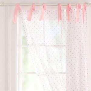 Pottery Barn Teen Pink Dottie Sheer Curtains
